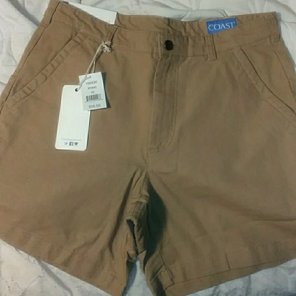 SIZE 32 COAST KHAKI RIVER SHORTS - Picture 1 of 2